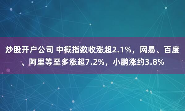 炒股开户公司 中概指数收涨超2.1%，网易、百度、阿里等至多涨超7.2%，小鹏涨约3.8%